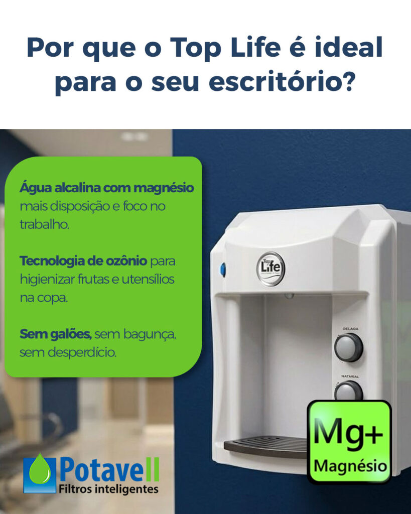 Purificador de Água Top Life Mg+: O Purificador Inteligente para seu escritório